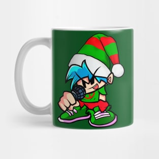 Xmas BoyFriend Elf FNF Detailed Version Mug